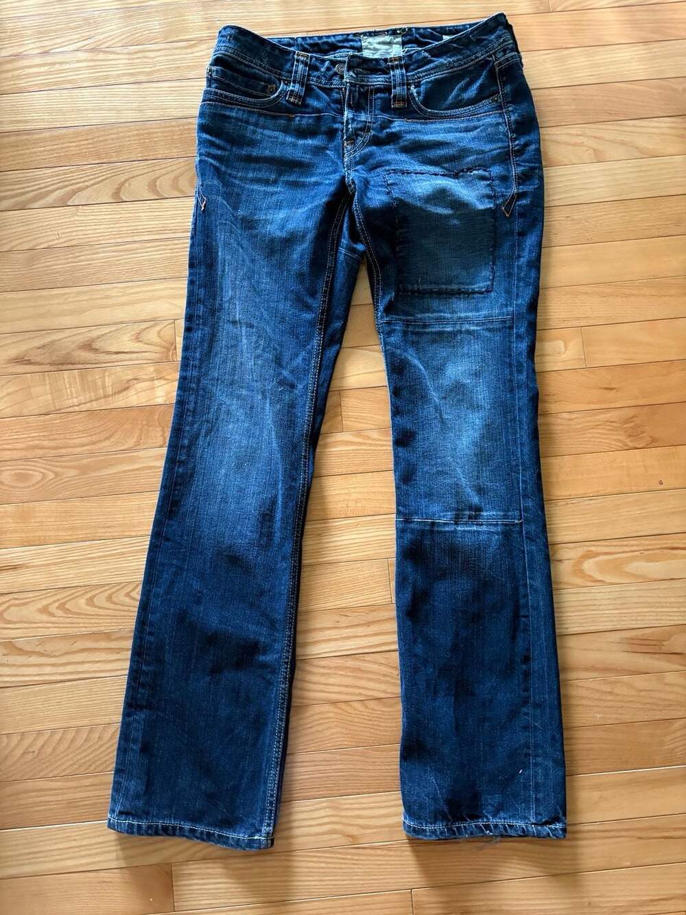 Taverniti So Jeans Patti Low Rise Flare Distressed Jeans